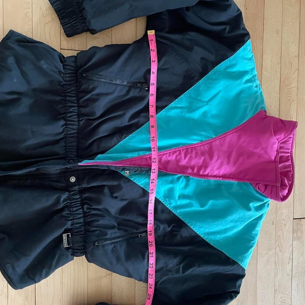Vintage 80s Edelweiss Ski Jacket • Colorblock Teal Magenta Black • Retro Winter - Picture 6 of 8